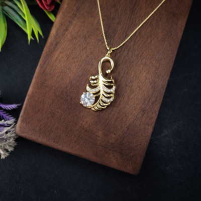 KOOBERAZ Premium Gold Plated Feather Pendant Necklace | Anti-Tarnish Stainless Steel | Skin-Friendly & Rust-Free Jewellery