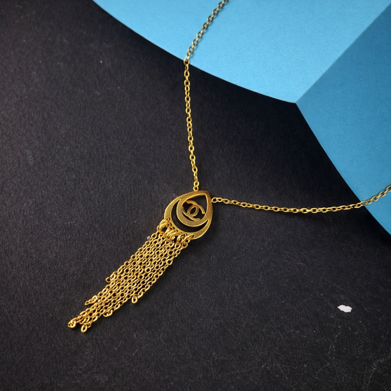 Premium Gold Plated Stainless Steel Tassel Necklace – Anti-Allergic & Skin Friendly
