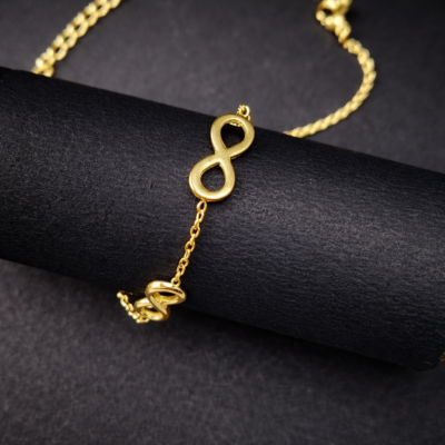 KOOBERAZ Premium Infinity Bracelet – Anti Tarnish Stainless Steel Golden Plated Jewellery