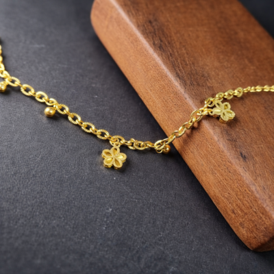 KOOBERAZ Premium Anti-Tarnish Golden-Plated Stainless Steel Charm Bracelet for Women