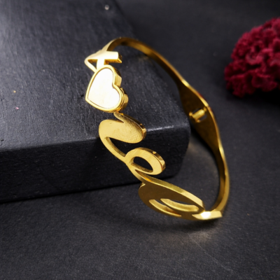 KOOBERAZ Premium Heart Enamel Bracelet – Anti Tarnish Stainless Steel Golden Plated Jewellery